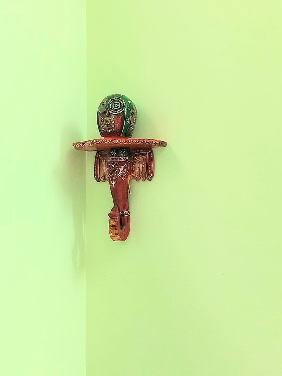 Wooden Wall Shelf Shelving Wall Bracket Elephant Face Wall Mount Shelf Indian Handicraft Home Room Decor Unique Collectible Art Wall Decor - Image 2