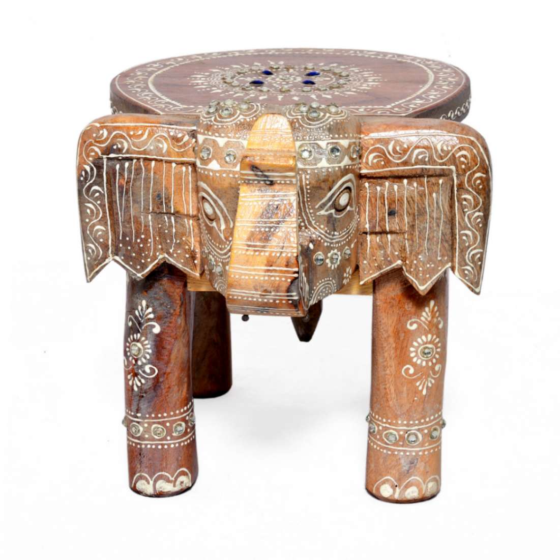 Wooden Elephant Stool Elephant Table step stool Indian Home Decor Small Furniture Collectible Art Elephant Decor Unique gift for her - Image 2