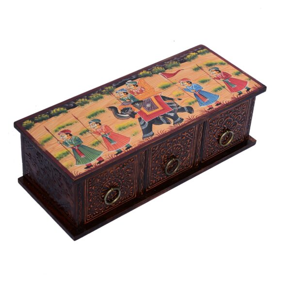 Wooden Hand painted Tabletop 3 Chest of Drawers Keepsake Drawer Trinket Box Jewellery Box Trinket Drawer Decorative Drawer Gift for her - Image 3