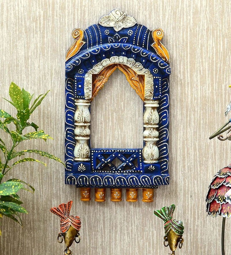 Wooden Jharokha Wall Decor Hand Carved Indian Wall Mirror Frame Rajasthani Style Traditional Jharokha Window Frame Wall mounted Jharokha