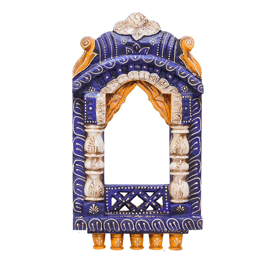 Wooden Jharokha Wall Decor Hand Carved Indian Wall Mirror Frame Rajasthani Style Traditional Jharokha Window Frame Wall mounted Jharokha - Image 2